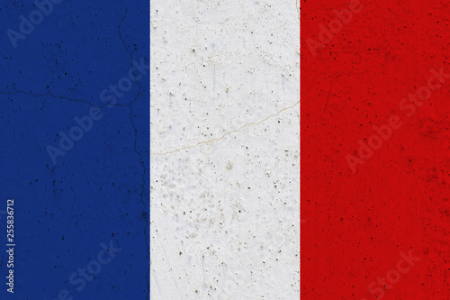 France flag on concrete wall