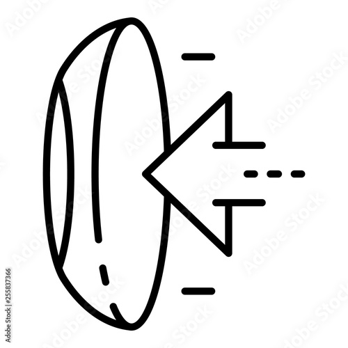 Put contact lens icon. Outline put contact lens vector icon for web design isolated on white background