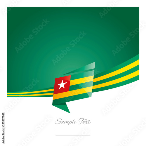 New abstract Togo flag ribbon origami green background vector