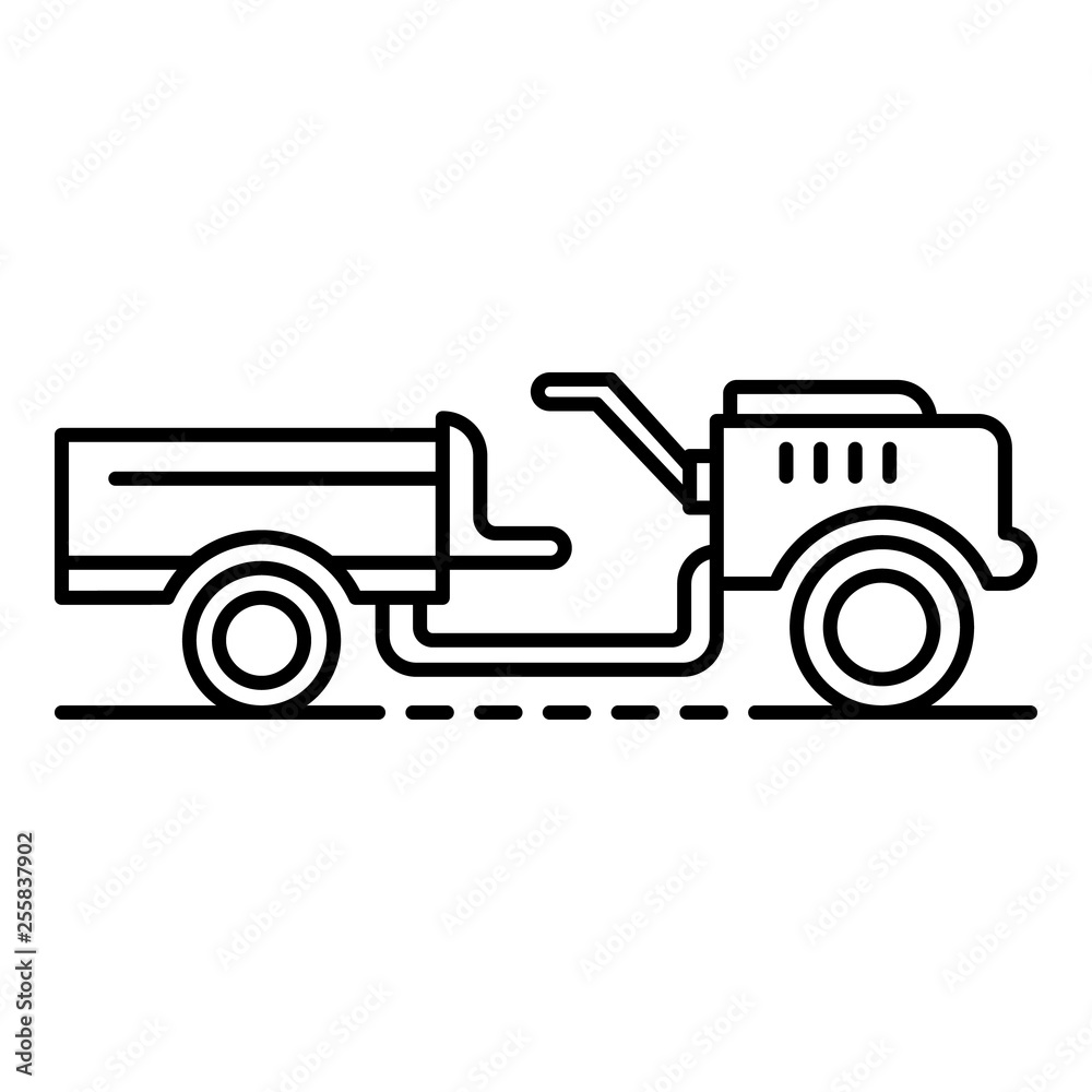 Walking tractor icon. Outline walking tractor vector icon for web design isolated on white background