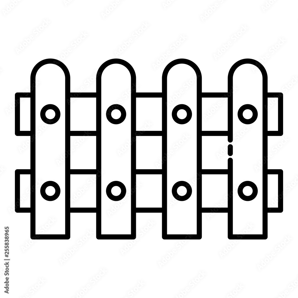 Garden fence icon. Outline garden fence vector icon for web design isolated on white background Garden fence icon. Outline garden fence vector icon for web design isolated on white background
