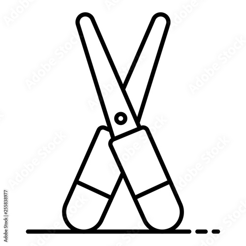 Garden scissors icon. Outline garden scissors vector icon for web design isolated on white background
