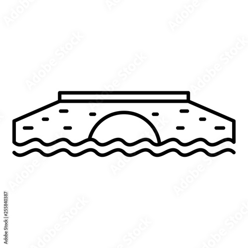 Stone bridge icon. Outline stone bridge vector icon for web design isolated on white background