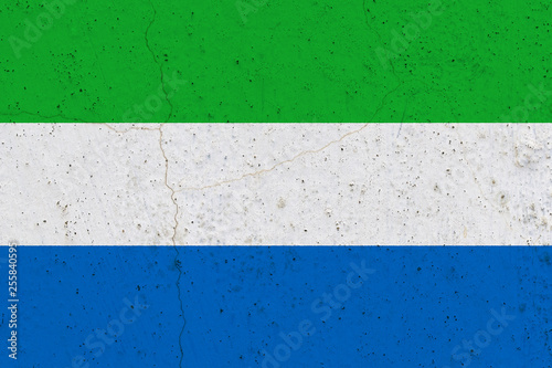 sierra leone flag on concrete wall