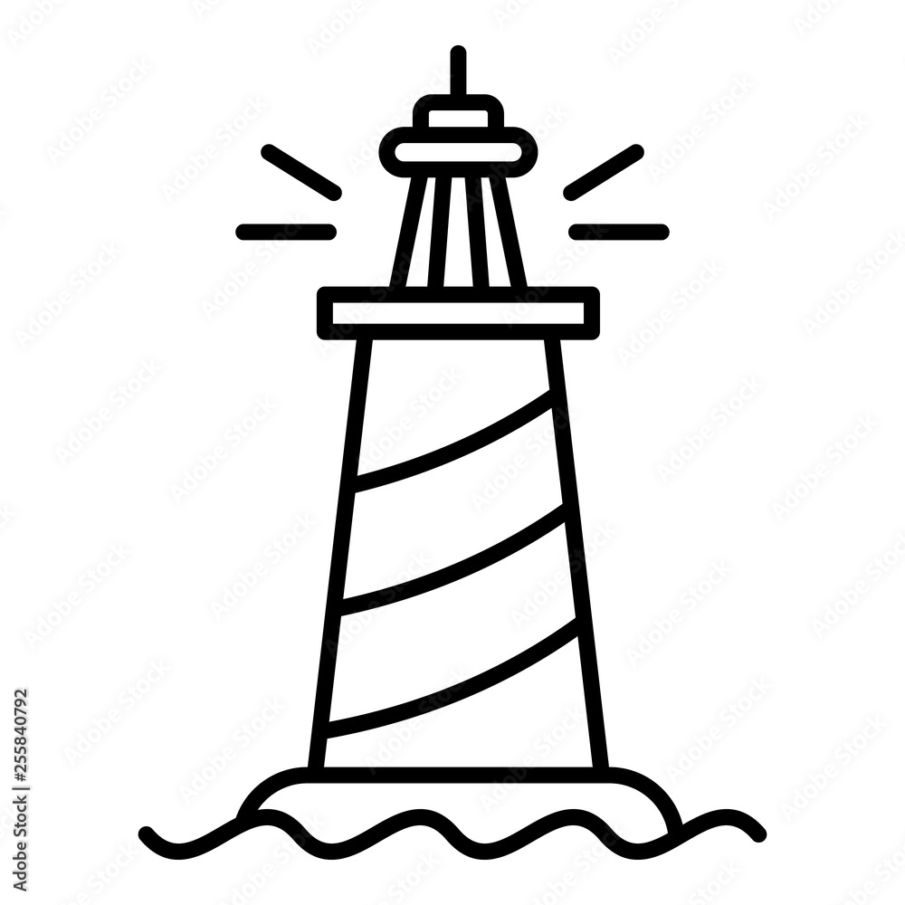 Landmark lighthouse icon. Outline landmark lighthouse vector icon for web design isolated on white background