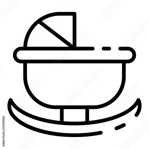 Rocking pram icon. Outline rocking pram vector icon for web design isolated on white background