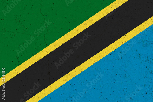 Tanzania flag on concrete wall