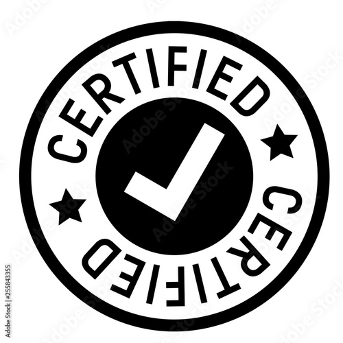 certified stamp on white