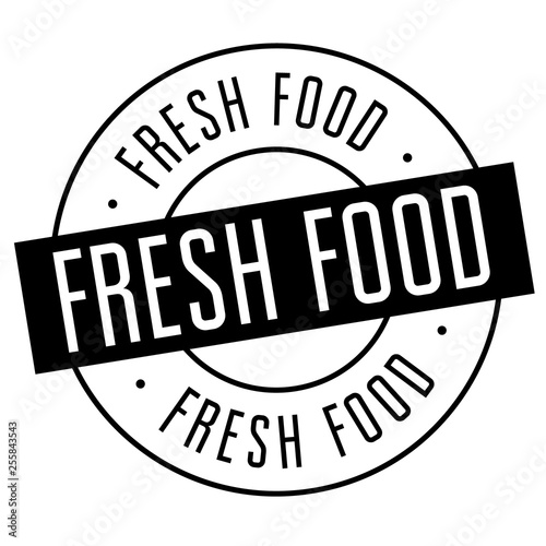 fresh food stamp on white