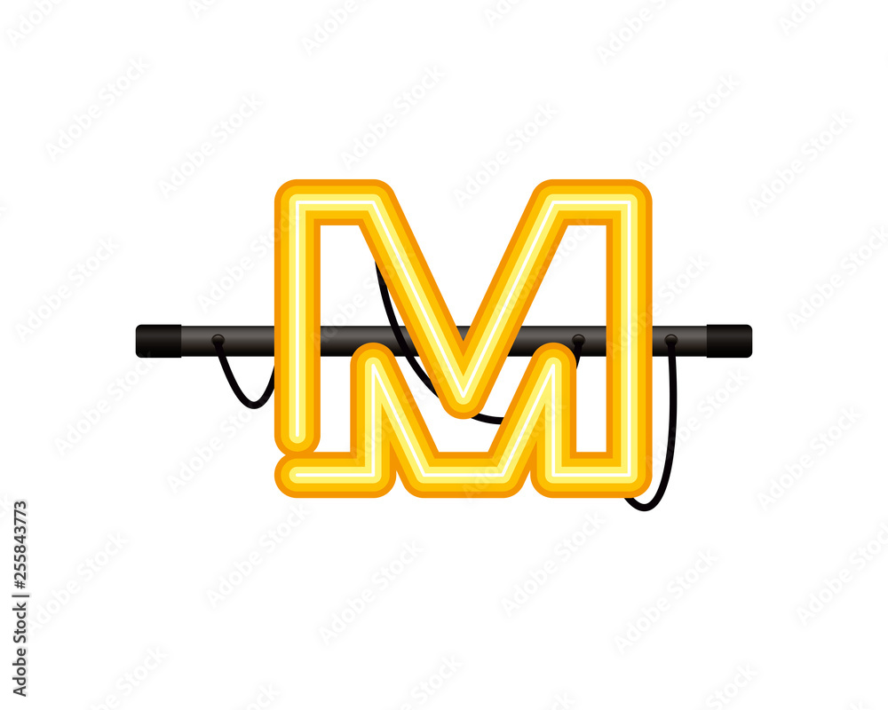 neon light letter isolated icon neon light letter isolated icon