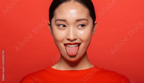 Photography Woman making funny face