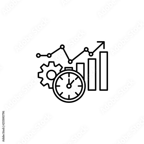 Time management, analysis, analytic, data, efficiency, information icon. Element of time management icon. Thin line icon for website design and development, app development