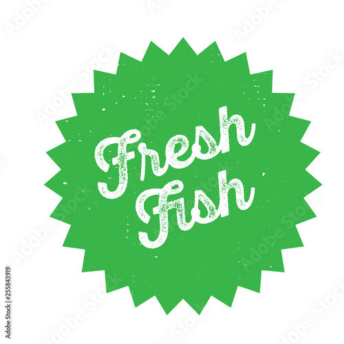 fresh fish stamp on white