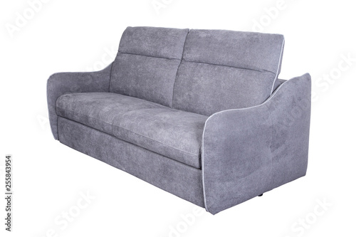 Isolated contemporary grey sofa