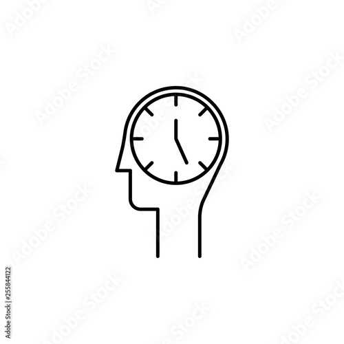 Time management, mind, time, clock, hour icon. Element of time management icon. Thin line icon for website design and development, app development. Premium icon