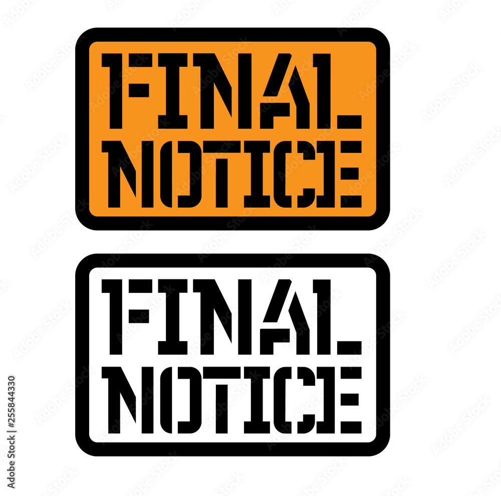 final notice stamp on white final notice stamp on white