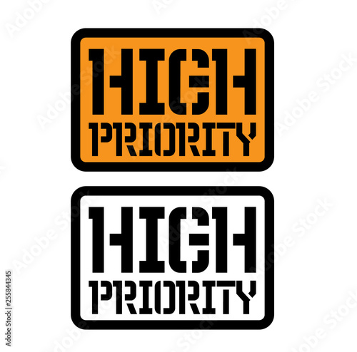high priority stamp on white