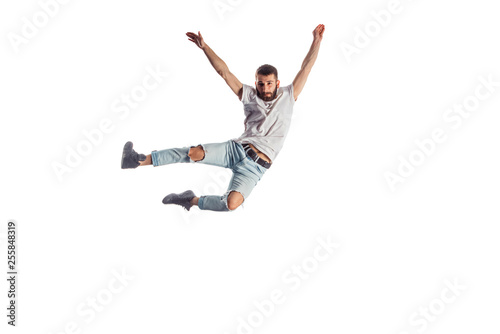 Modern boy jumping