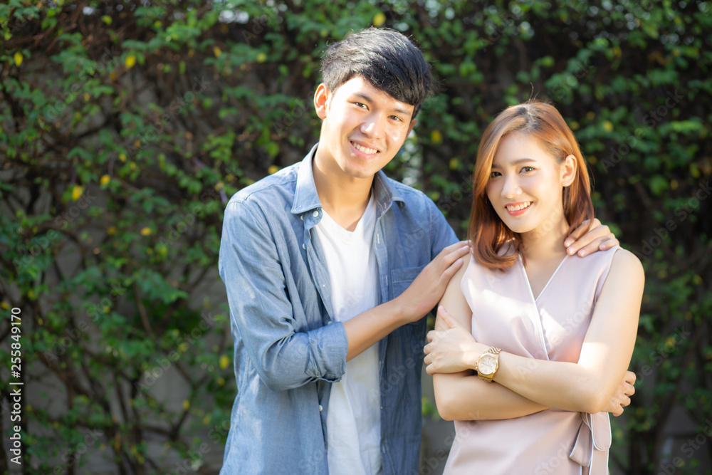 Beautiful portrait couple looking each others eyes and smiling with happy, young asian man and woman relation with love dating, husband and wife feeling and emotion, lovers and lifestyle concept. Beautiful portrait couple looking each others eyes and smiling with happy, young asian man and woman relation with love dating, husband and wife feeling and emotion, lovers and lifestyle concept.