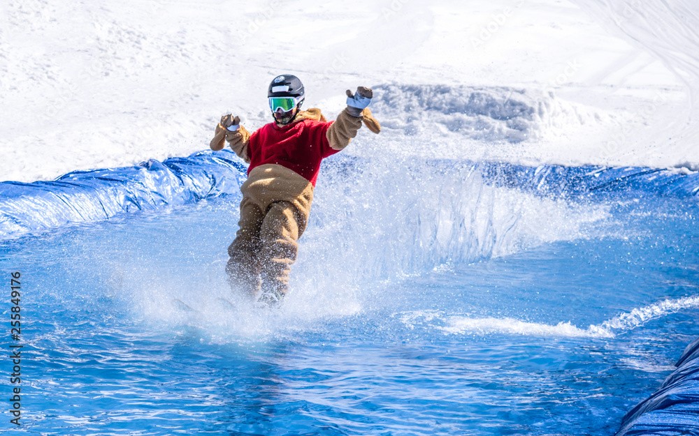 Naklejka premium People are doing Pond skim