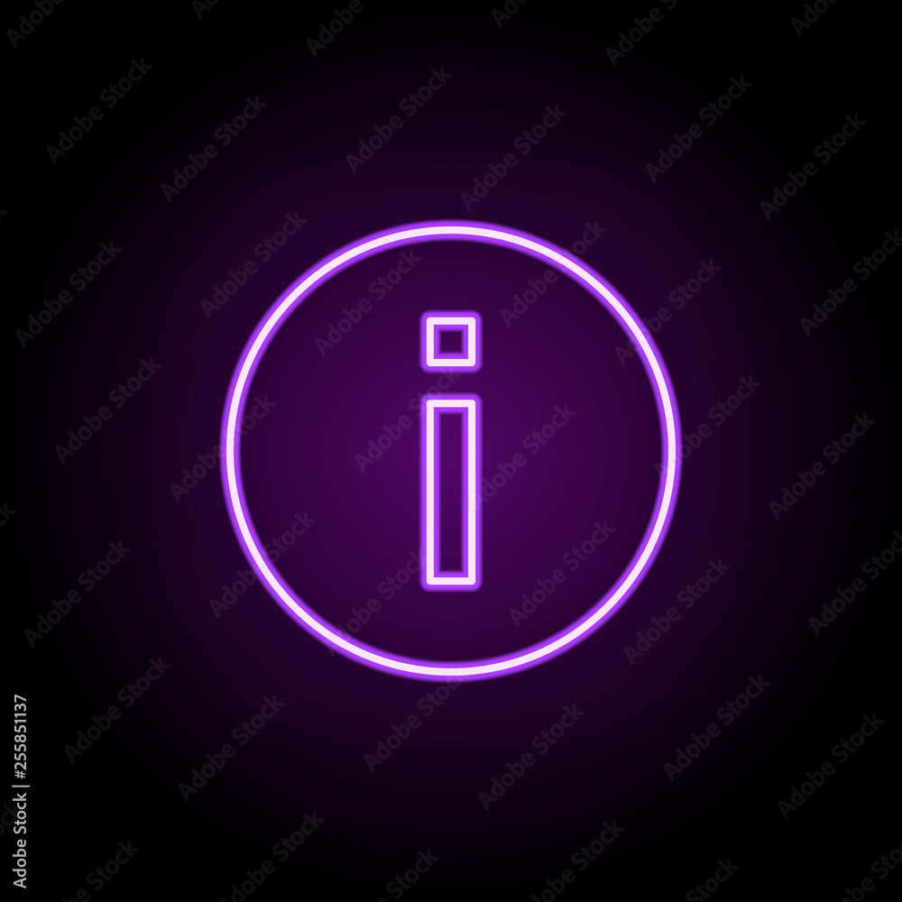 info sign icon. Elements of Web in neon style icons. Simple icon for websites, web design, mobile app, info graphics info sign icon. Elements of Web in neon style icons. Simple icon for websites, web design, mobile app, info graphics