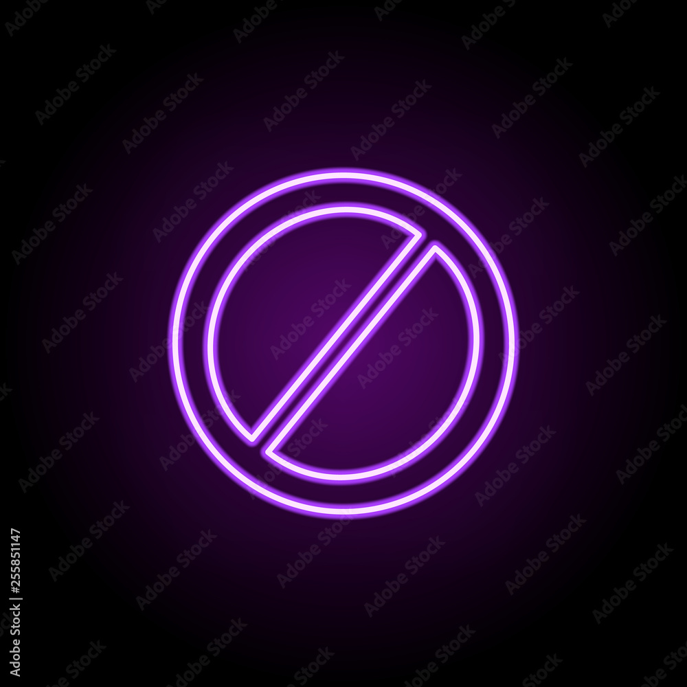 block sign icon. Elements of Web in neon style icons. Simple icon for websites, web design, mobile app, info graphics