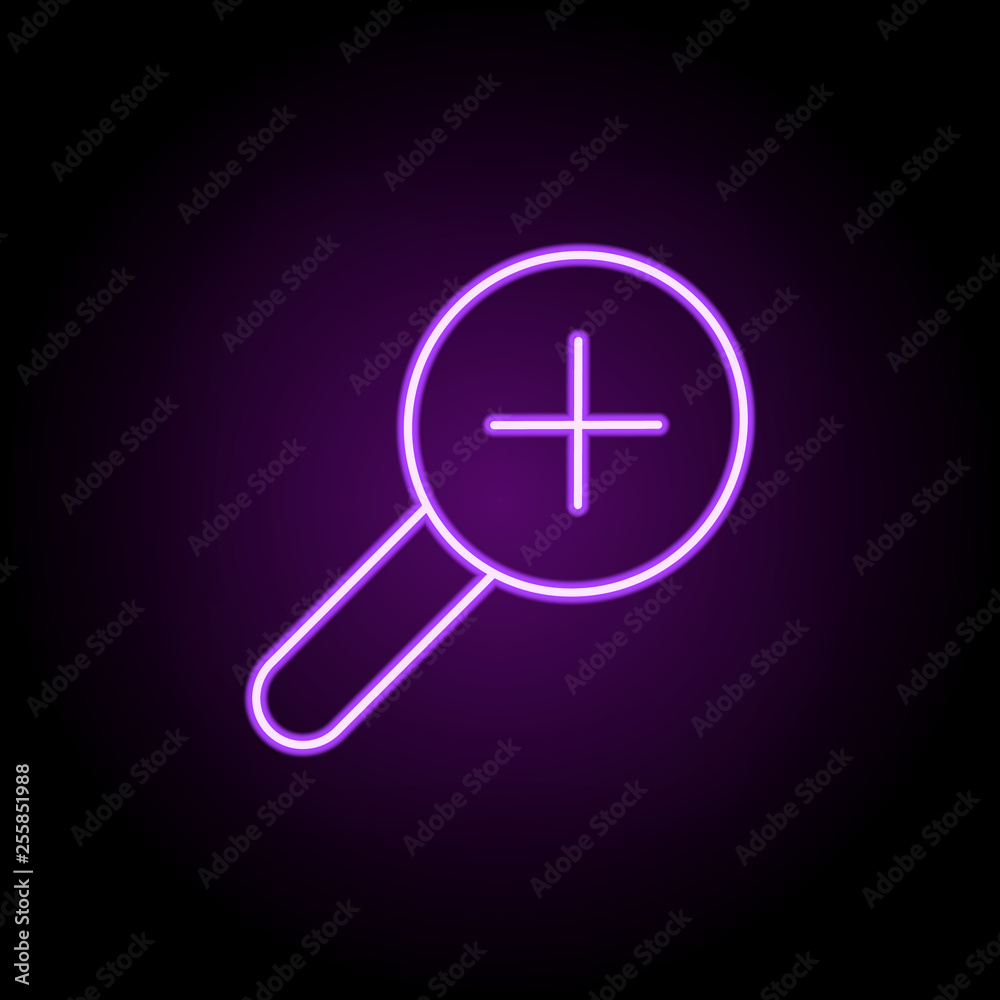 zoom in sign icon. Elements of Web in neon style icons. Simple icon for websites, web design, mobile app, info graphics