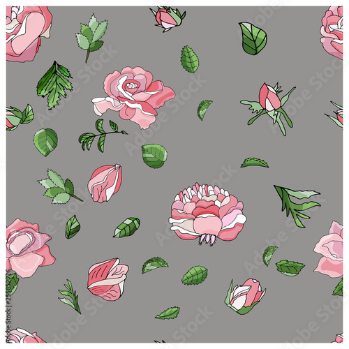 Beautiful endless rose Pattern in Vector.