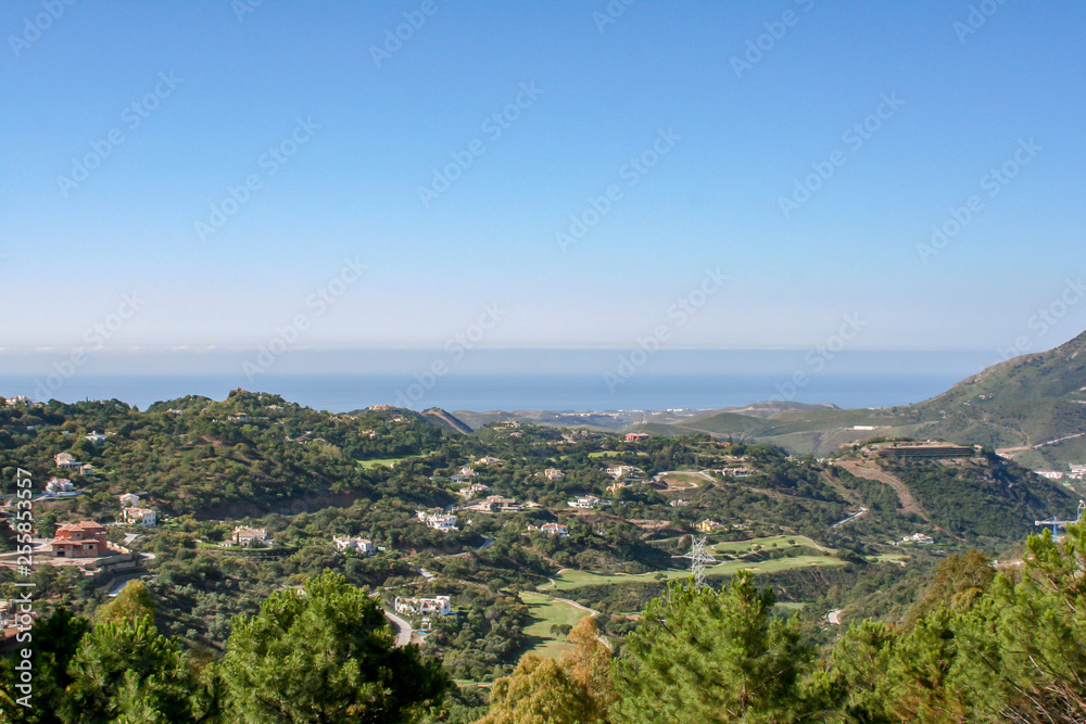 Landscape view over the coast of Spain