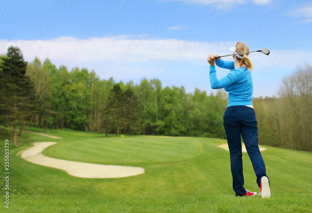 Golfer hit a golf ball