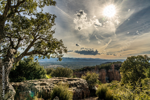 view on valley of roquebrune sure agens, cote d'azur, france