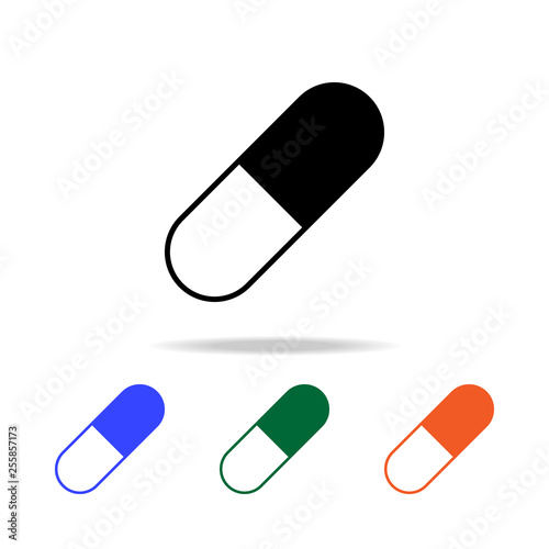 pill icon. Elements of simple web icon in multi color. Premium quality graphic design icon. Simple icon for websites, web design, mobile app, info graphics