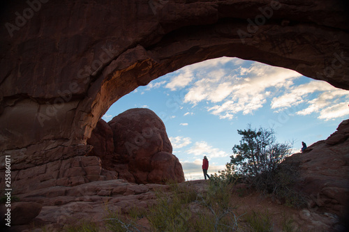 View through the open arch window.