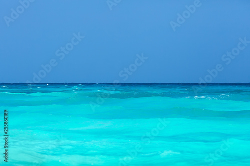 Tropical turquoise sea and clear blue sky. © yuriyzhuravov