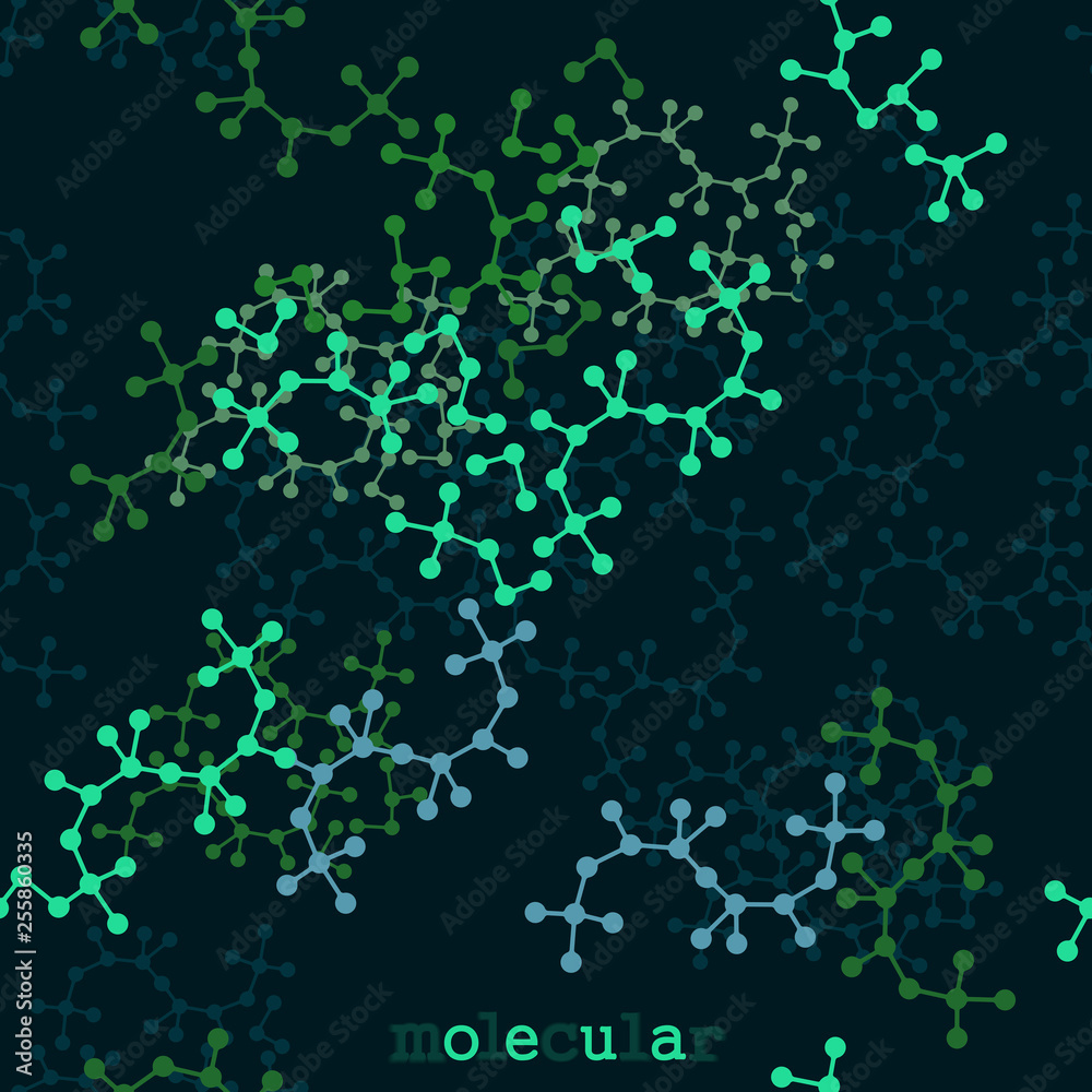 Fototapeta premium Stylized Molecular structures illustration