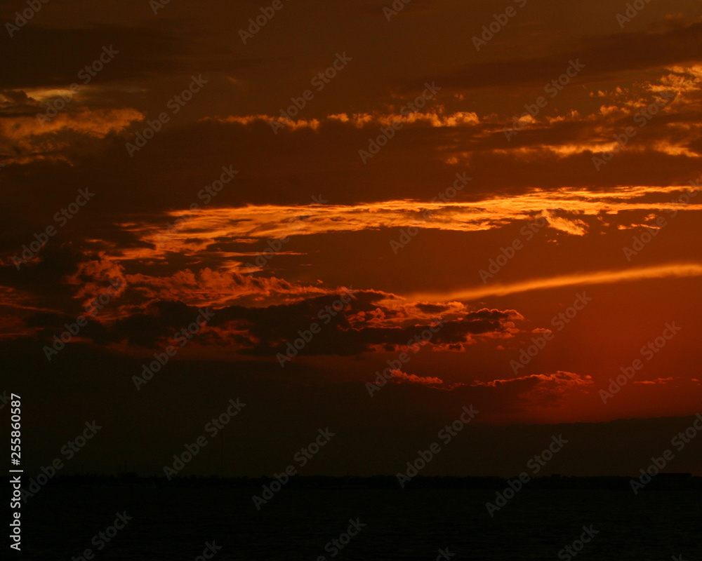Fototapeta premium sunset over lake