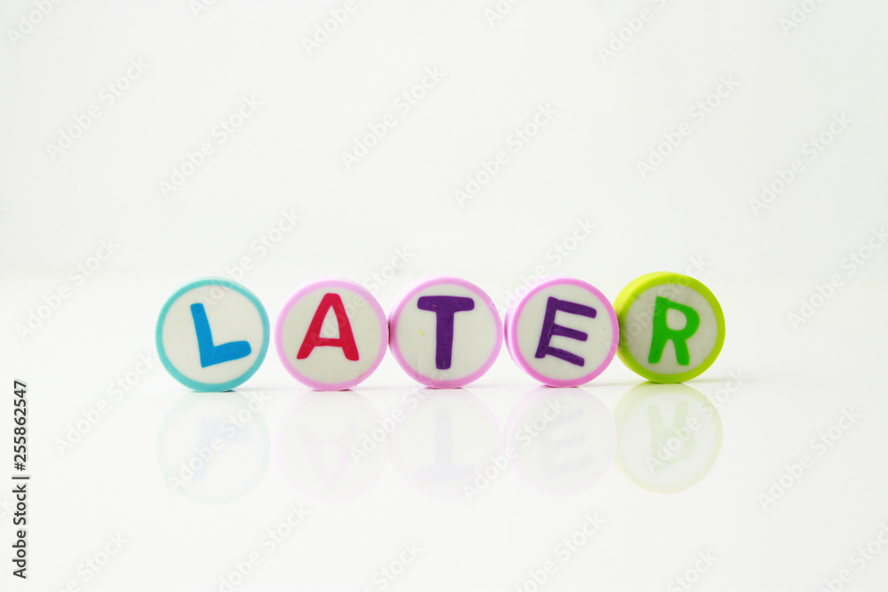 Fototapeta premium Alphabet printed on the round shape eraser background