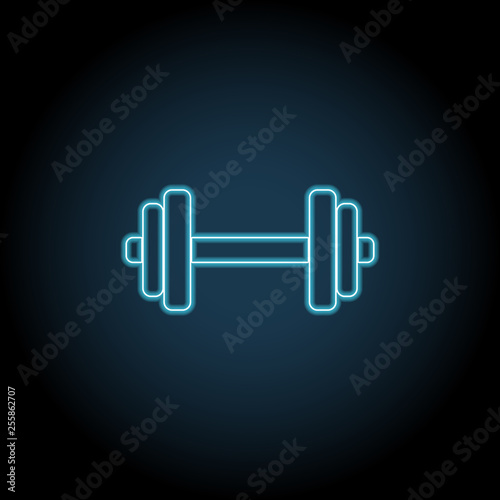 The dumbbell, barbell neon icon . Simple thin line, outline vector of Gym, sport icons for UI and UX, website or mobile application
