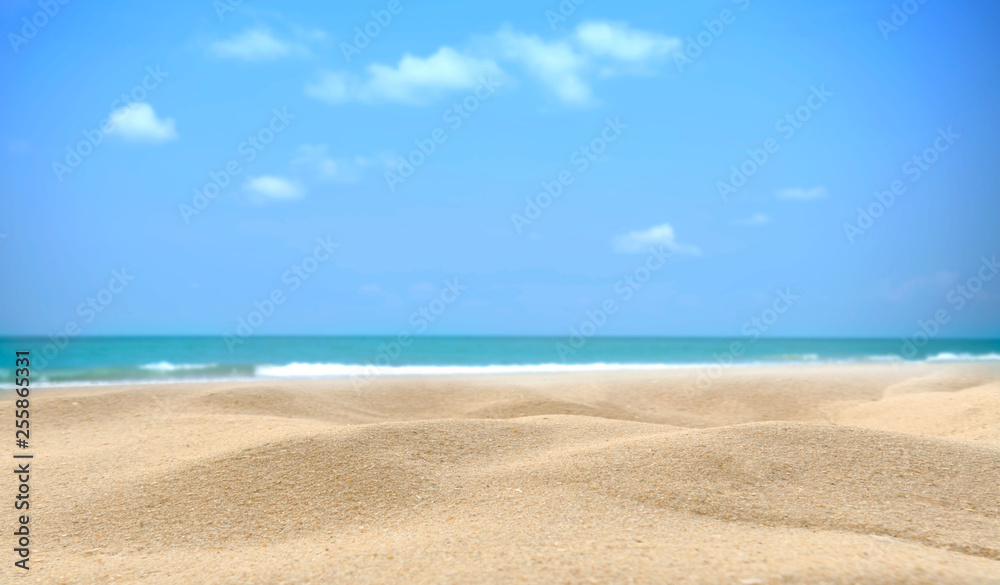 Summer beach background. Sand and sea and sky copy space Summer beach background. Sand and sea and sky copy space