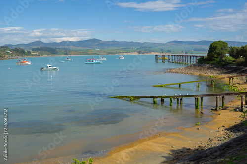 South Island New Zealand fishing village of Moeraki photo