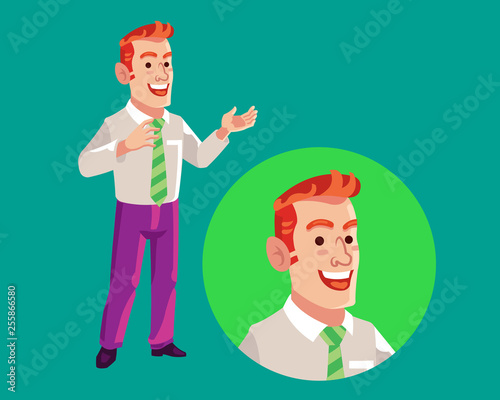 Businessman Delivering Speech Flat cartoon Character