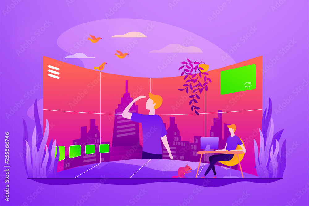 Virtual tour vector concept vector illustration. Virtual tour vector concept vector illustration.
