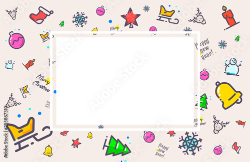 Illustration and icons for the celebration of Christmas and New Year