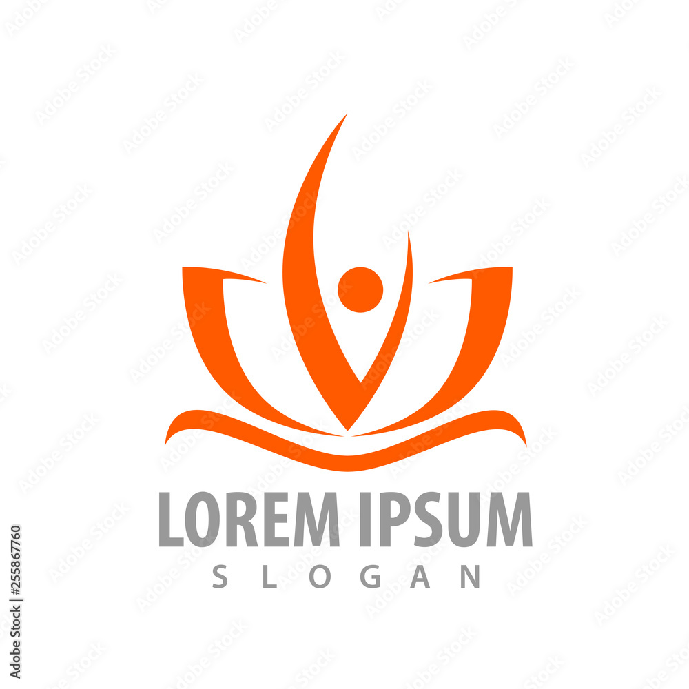 Human lotus flower concept design. Symbol graphic template element vector Human lotus flower concept design. Symbol graphic template element vector
