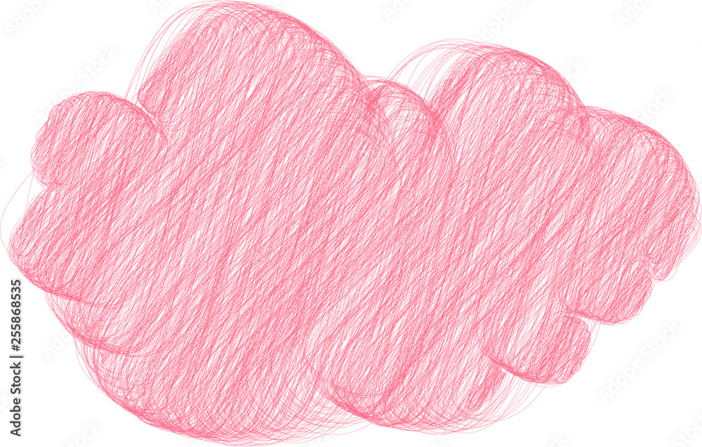 Colored pencil style Colorful Rough sketch of a cute cloud type frame
