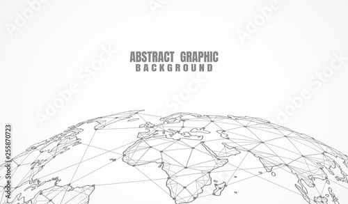 Global network connection. World map point and line composition concept of global business. Vector Illustration