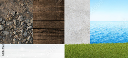 water ocean with wood and g...