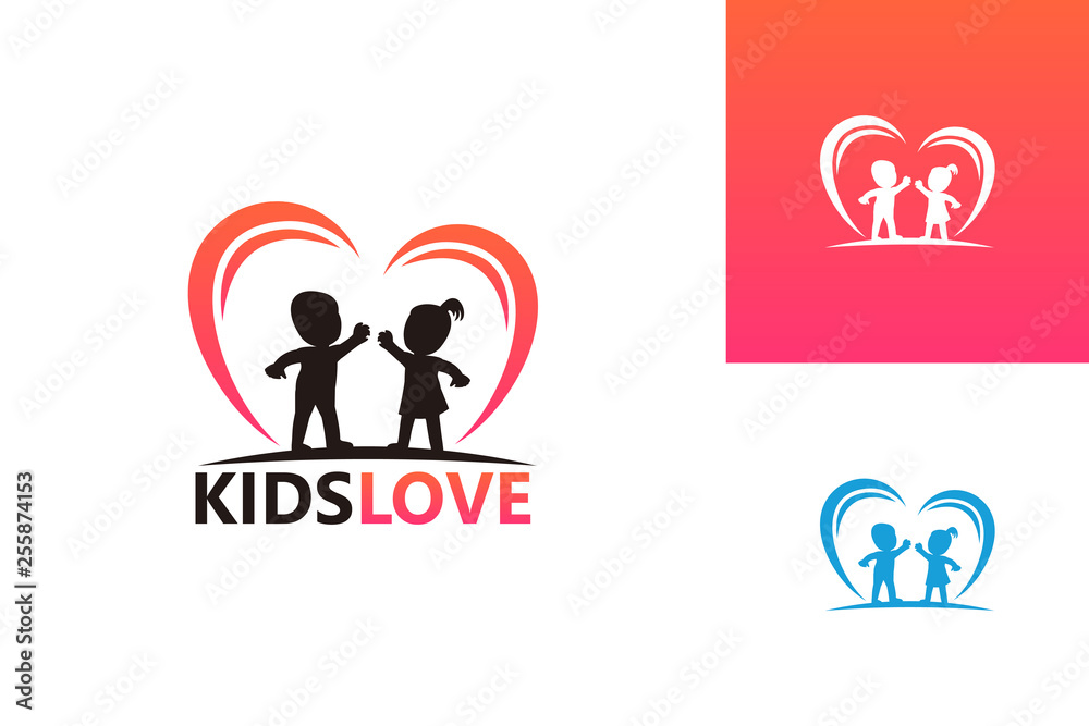 Kids Love Logo Template Design Vector, Emblem, Design Concept, Creative Symbol, Icon Kids Love Logo Template Design Vector, Emblem, Design Concept, Creative Symbol, Icon