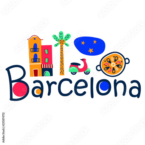 Barcelona vector logo print illustration
