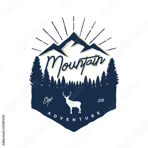 Mountain adventure logo vintage